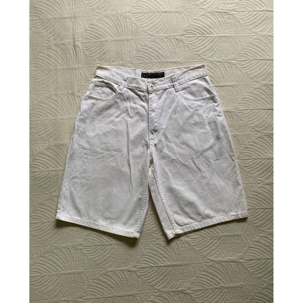 VTG Y2K Southpole white Jean Shorts Sz 36 classic streetwear grunge Jnco like - Picture 2 of 5